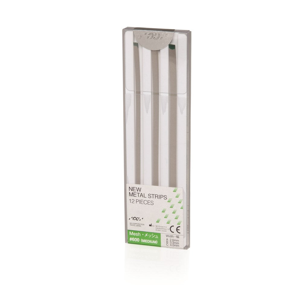 GC Corporation GC Metal Strips 3.3 mm B-width #600 Medium-Green, 12/Pack GC Corporation GC Metal Strips 3.3 mm B-width #600 Medium-Green, 12/Pack